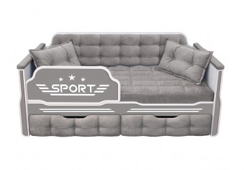 Кровать 160 серии Спорт 2 ящика 45 Серый (подушки) в Ордынском - ordynskoe.mebel54.com | фото