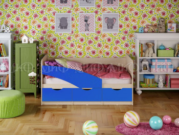 Кровать Бабочки 1,6м (Синий матовый) в Ордынском - ordynskoe.mebel54.com | фото