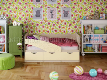 Кровать Бабочки 1,6м (Ваниль матовый) в Ордынском - ordynskoe.mebel54.com | фото