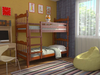 Кровать двухъярусная Соня из массива сосны 800*1890 Орех в Ордынском - ordynskoe.mebel54.com | фото