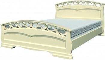 Кровать Грация-1 из массива сосны 1600*2000 Слоновая кость в Ордынском - ordynskoe.mebel54.com | фото