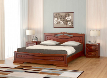 Кровать Карина-7 из массива сосны 1400*2000 Орех в Ордынском - ordynskoe.mebel54.com | фото