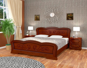 Кровать Карина-8 из массива сосны 1400*2000 Орех в Ордынском - ordynskoe.mebel54.com | фото