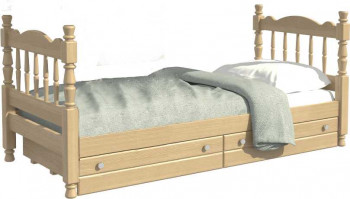 Кровать одинарная Аленка из массива сосны 800*1890 Сосна в Ордынском - ordynskoe.mebel54.com | фото