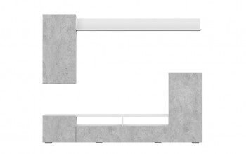 Мебель для гостиной МГС 4 (Белый/Цемент светлый) в Ордынском - ordynskoe.mebel54.com | фото