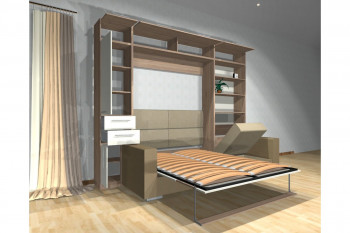 Шкаф-кровать с диваном Каролина в Ордынском - ordynskoe.mebel54.com | фото