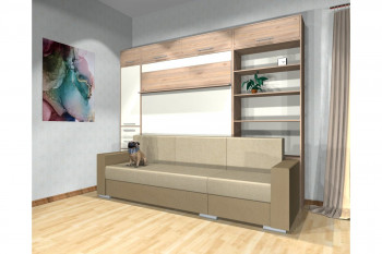 Шкаф-кровать с диваном Каролина в Ордынском - ordynskoe.mebel54.com | фото